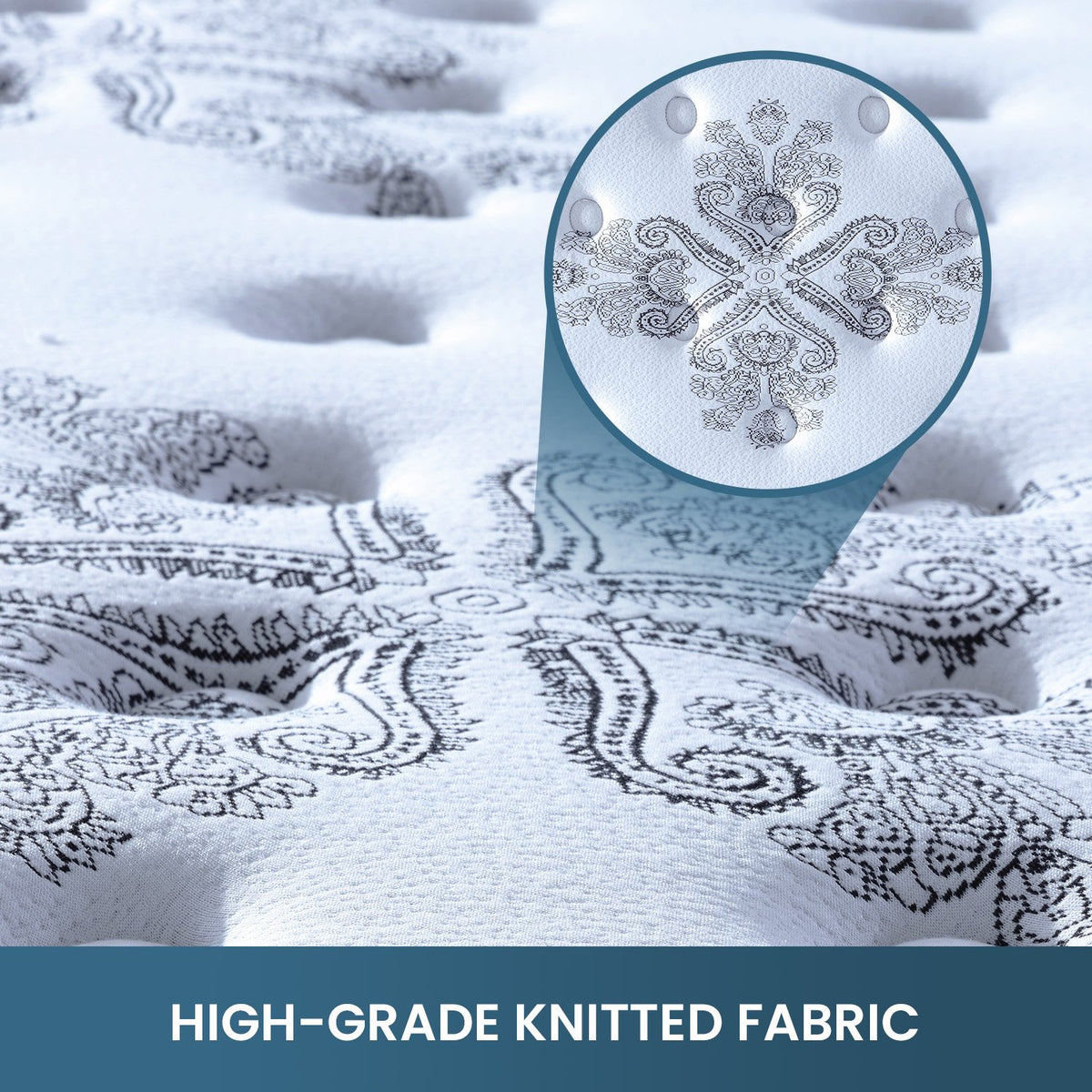 Laura Hill King Mattress | Euro Top | 5 Zone Spring Foam | 34cm | Bedding