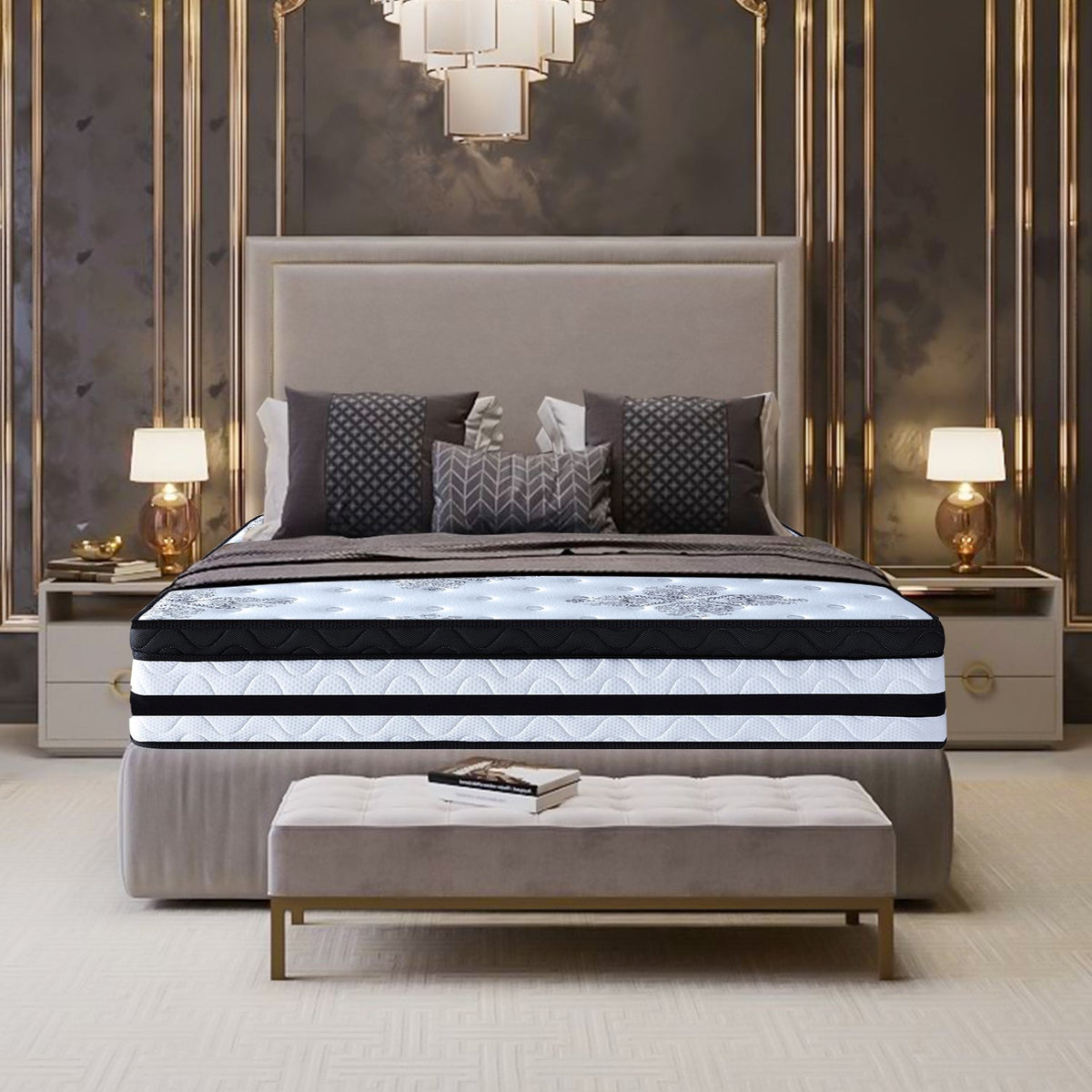 Laura Hill King Mattress | Euro Top | 5 Zone Spring Foam | 34cm | Bedding