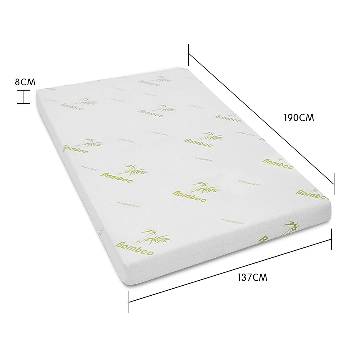 Laura Hill Cool Gel Memory Foam Mattress Topper | Bamboo Fabric Cover | Double Size