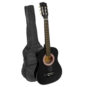 Karrera 34in Acoustic Children's Wooden Guitar | Black | Entry-Level Instrument
