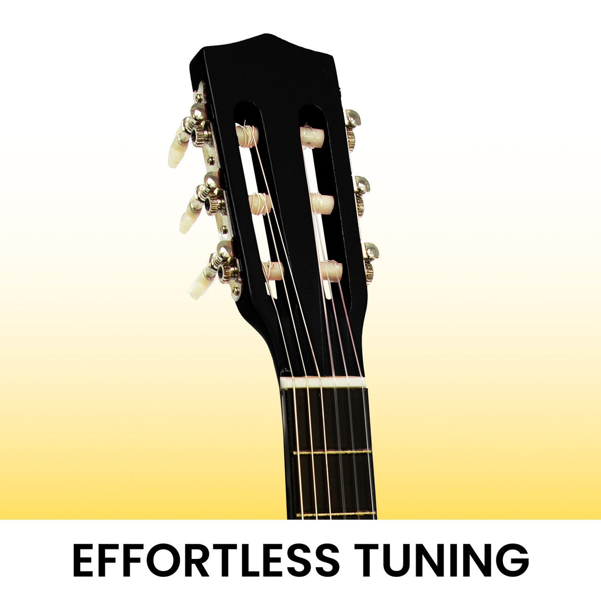 Karrera 34in Acoustic Children's Wooden Guitar | Black | Entry-Level Instrument