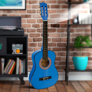 Karrera 34in Acoustic Children's No-Cut Guitar | Blue | Beginner Music Instrument