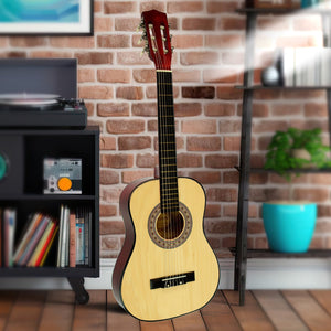 Karrera Children's Guitar | Wooden 34in Acoustic | Natural | Great for Beginners