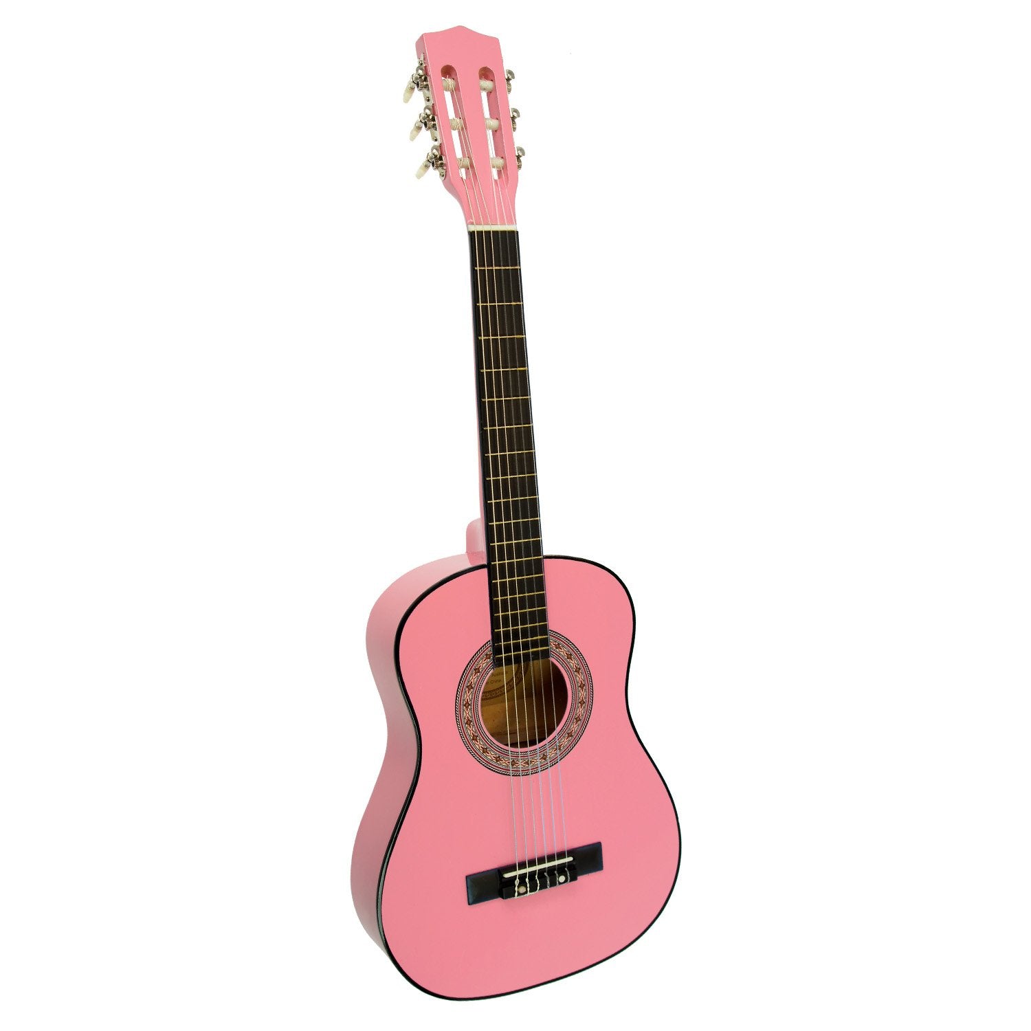 Karrera 34in Acoustic Wooden Children's Guitar | Pink | Beginner Kids Guitar