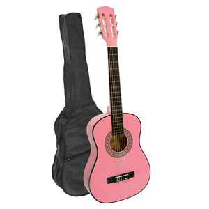 Karrera 34in Acoustic Wooden Children's Guitar | Pink | Beginner Kids Guitar