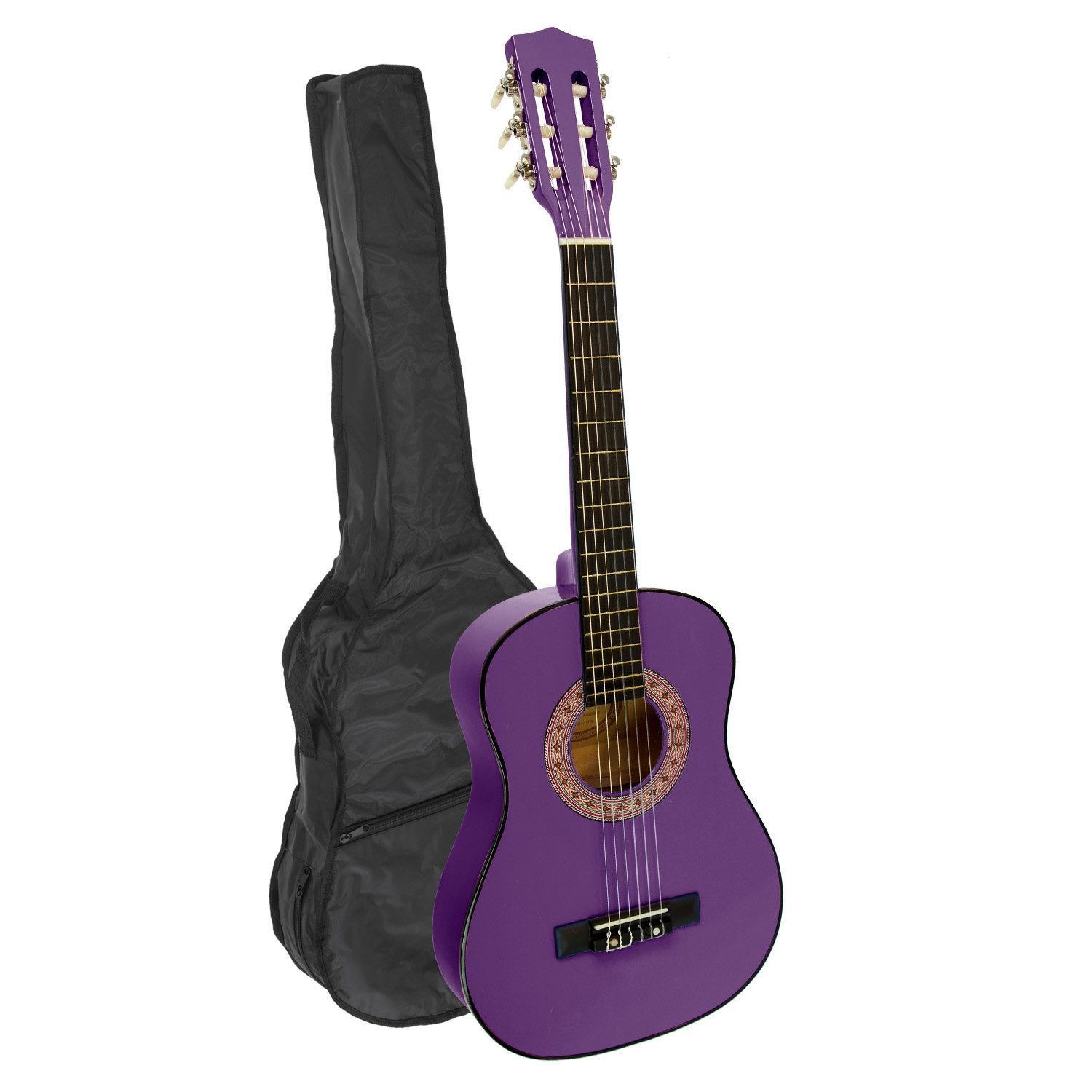Karrera 34in Acoustic Children's No-Cut Guitar | Purple | Wooden Music Instrument