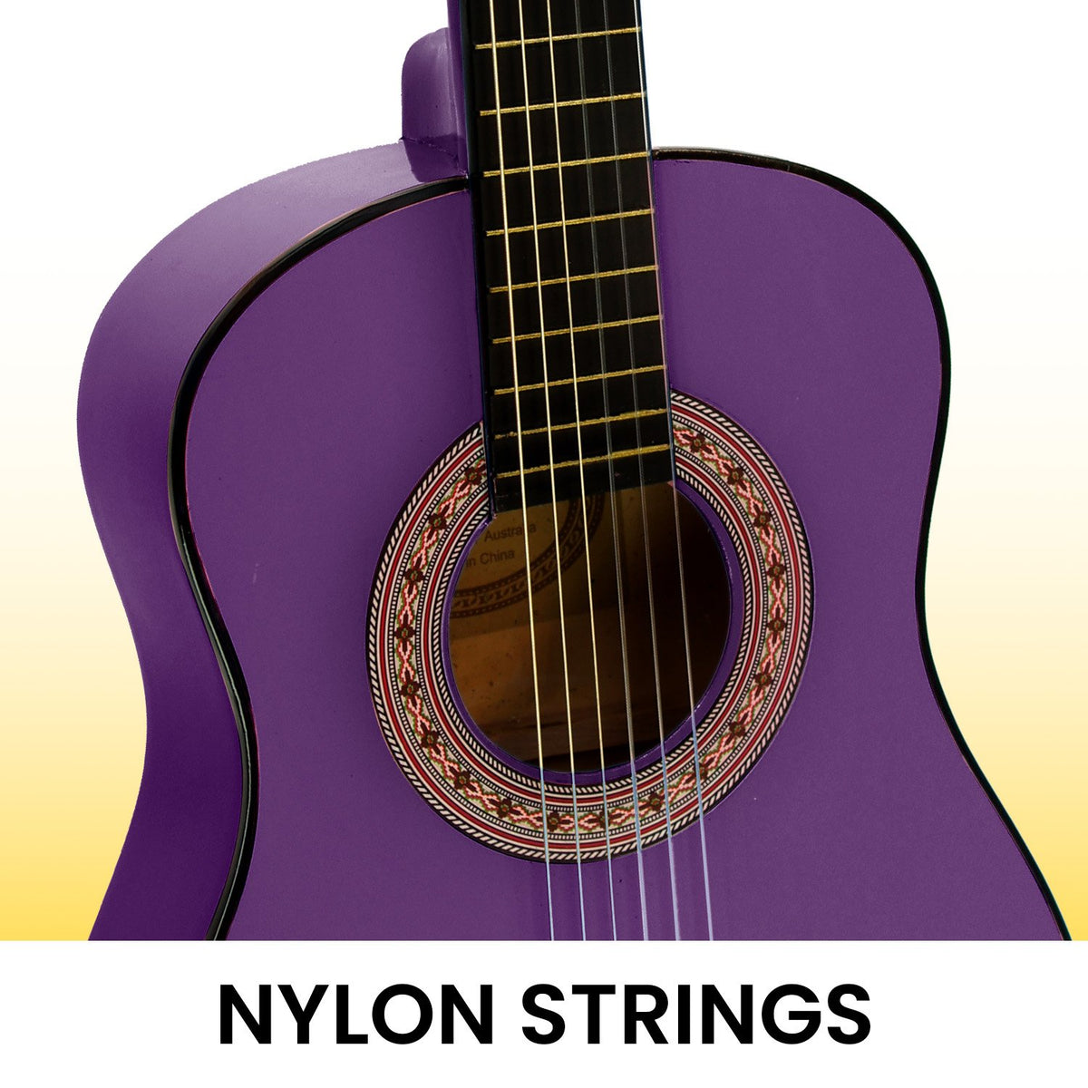 Karrera 34in Acoustic Children's No-Cut Guitar | Purple | Wooden Music Instrument