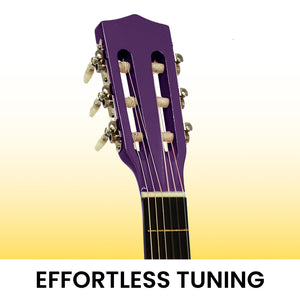 Karrera 34in Acoustic Children's No-Cut Guitar | Purple | Wooden Music Instrument