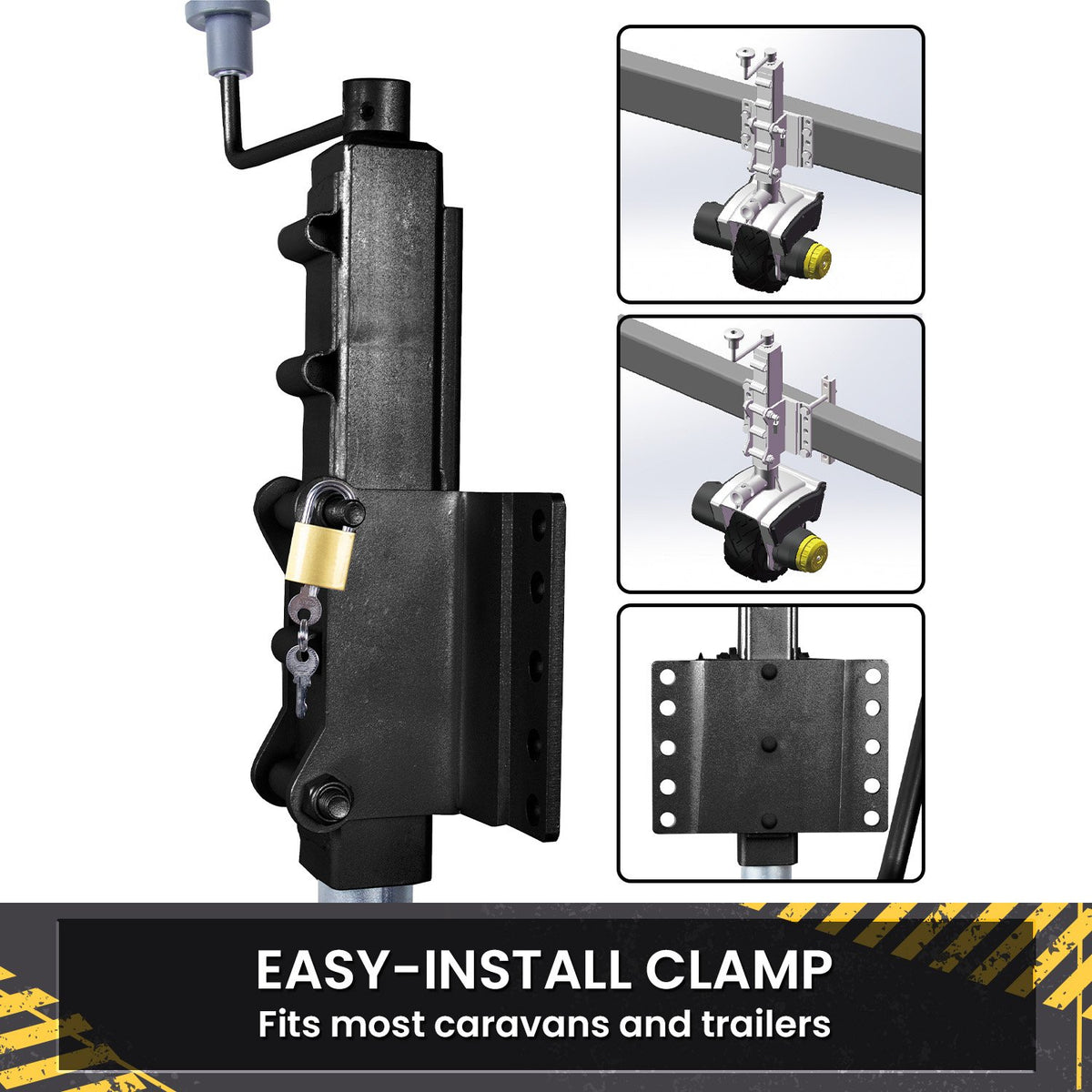 Mini Mover Gen3 12V 550W Electric Motorised Jockey Wheel | Black