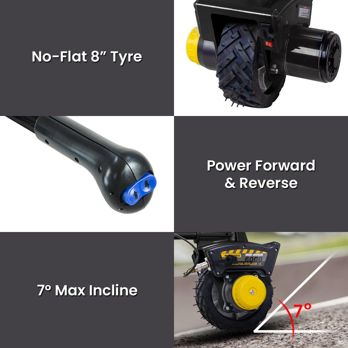 Mini Mover Gen3 12V 550W Electric Motorised Jockey Wheel | Black