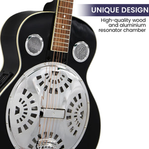 Karrera 40in Resonator Guitar | Black | Classic Acoustic Instrument