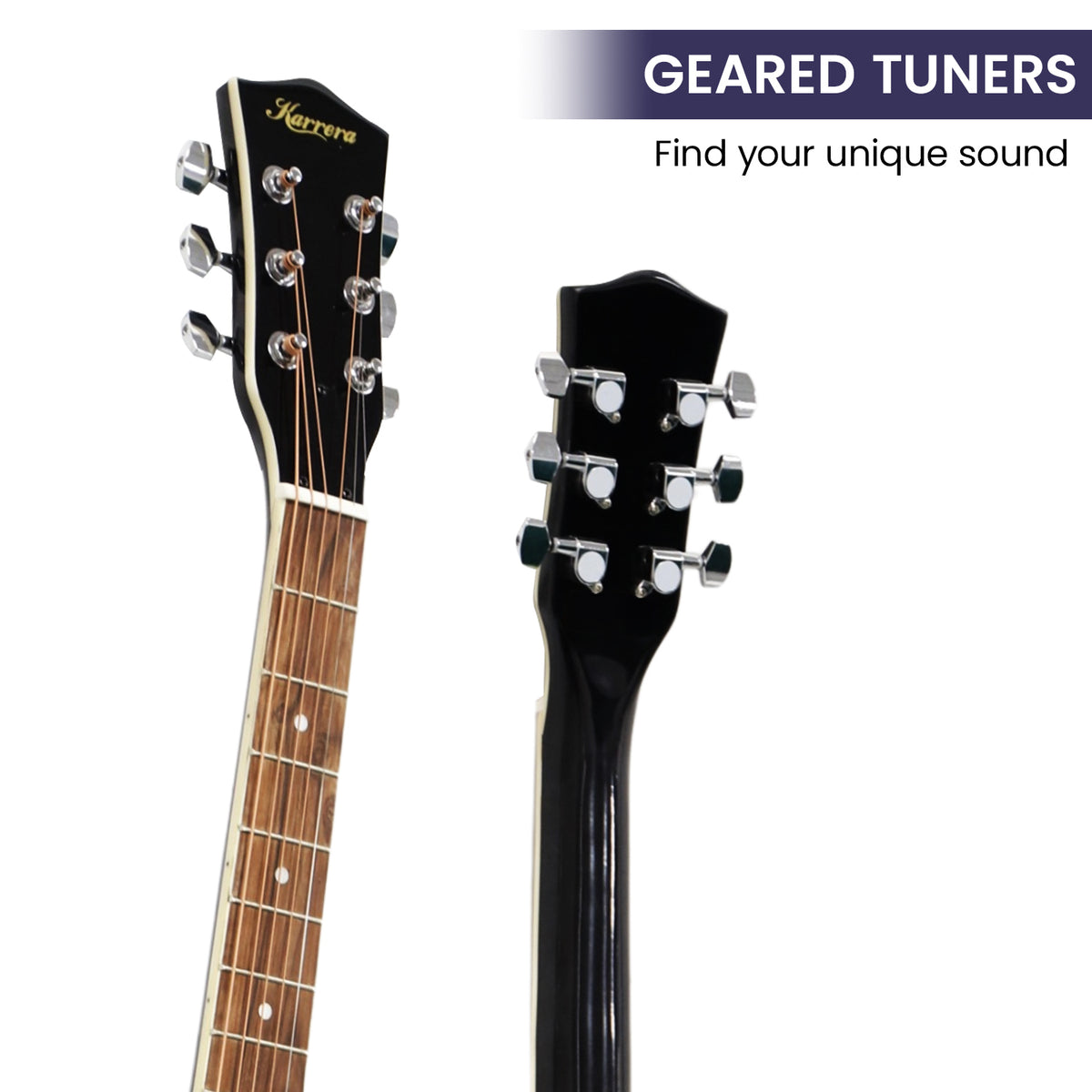 Karrera 40in Resonator Guitar | Black | Classic Acoustic Instrument