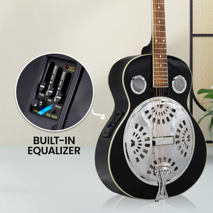 Karrera 40in Resonator Guitar | Black | Classic Acoustic Instrument