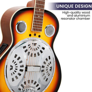Karrera 40in Resonator Guitar | Sunburst | Classic Acoustic Guitar