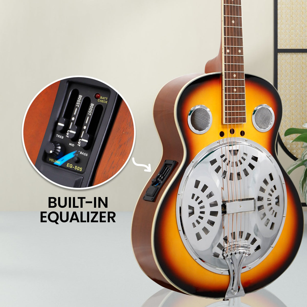 Karrera 40in Resonator Guitar | Sunburst | Classic Acoustic Guitar