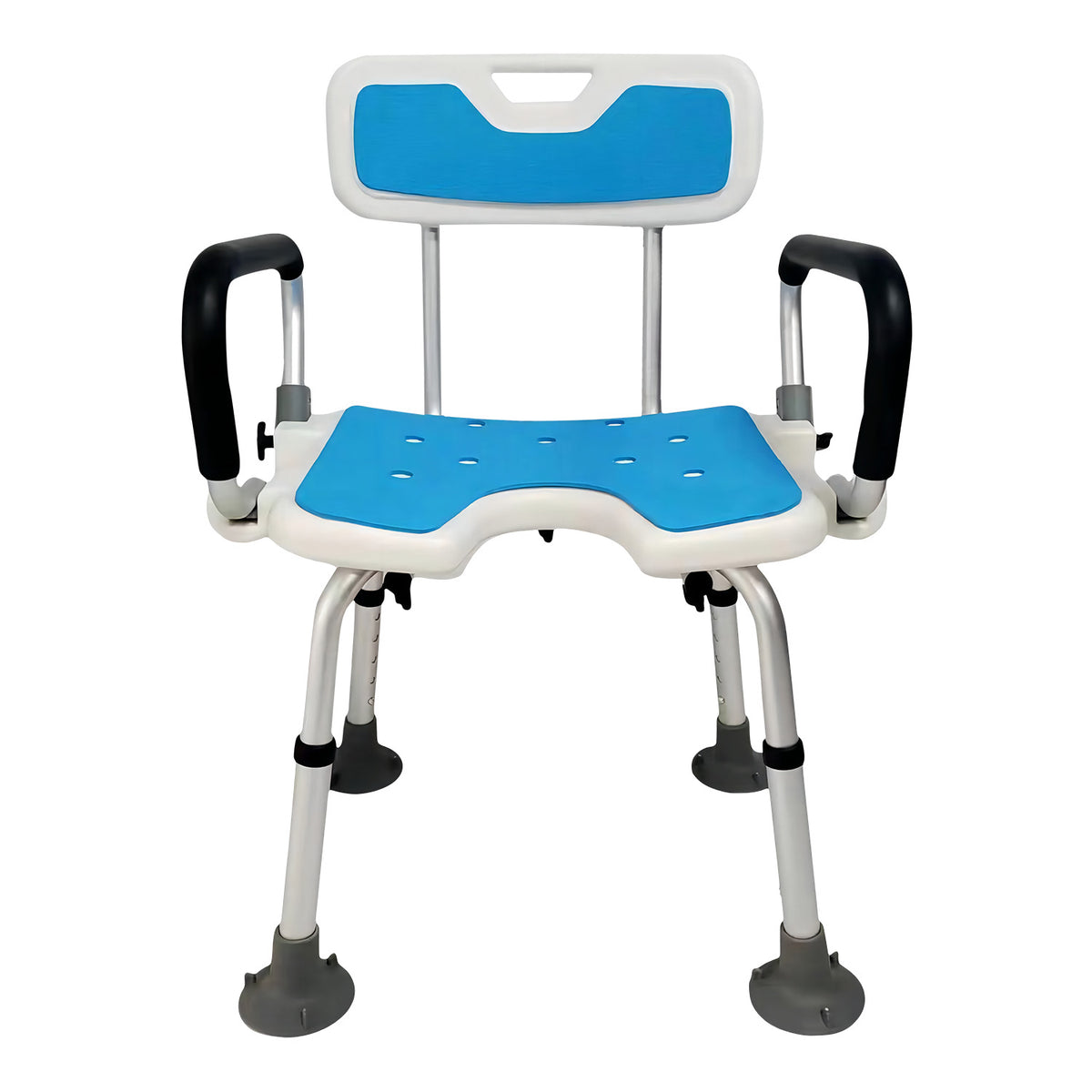 Orthonica Height Adjustable Aluminium Shower Chair | Adjustable Armrests