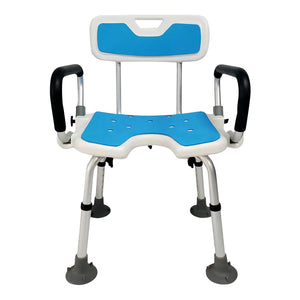 Orthonica Height Adjustable Aluminium Shower Chair | Adjustable Armrests