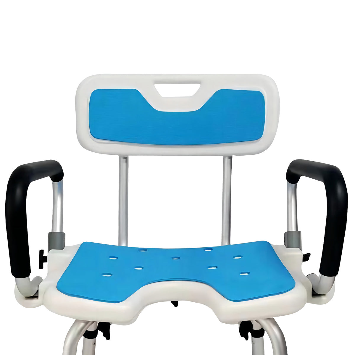 Orthonica Height Adjustable Aluminium Shower Chair | Adjustable Armrests