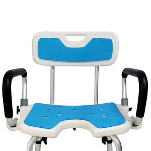 Orthonica Height Adjustable Aluminium Shower Chair | Adjustable Armrests
