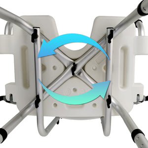 Orthonica Height Adjustable Aluminium Shower Chair | Adjustable Armrests