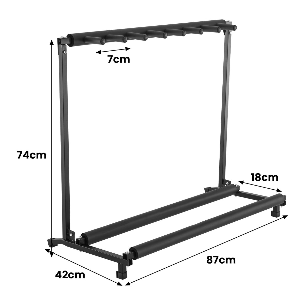 Karrera Steel Multi Guitar Stand | Holds 7 Guitars | Space-Saving Design