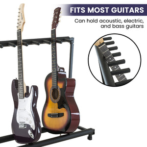 Karrera Steel Multi Guitar Stand | Holds 7 Guitars | Space-Saving Design
