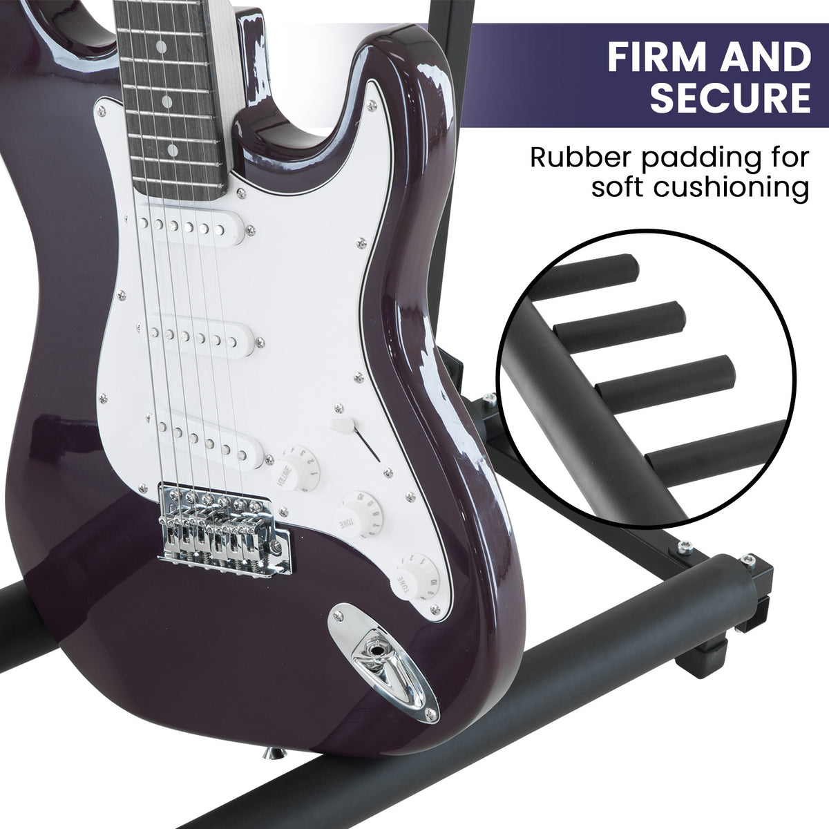 Karrera Steel Multi Guitar Stand | Holds 7 Guitars | Space-Saving Design