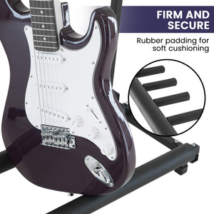 Karrera Steel Multi Guitar Stand | Holds 7 Guitars | Space-Saving Design