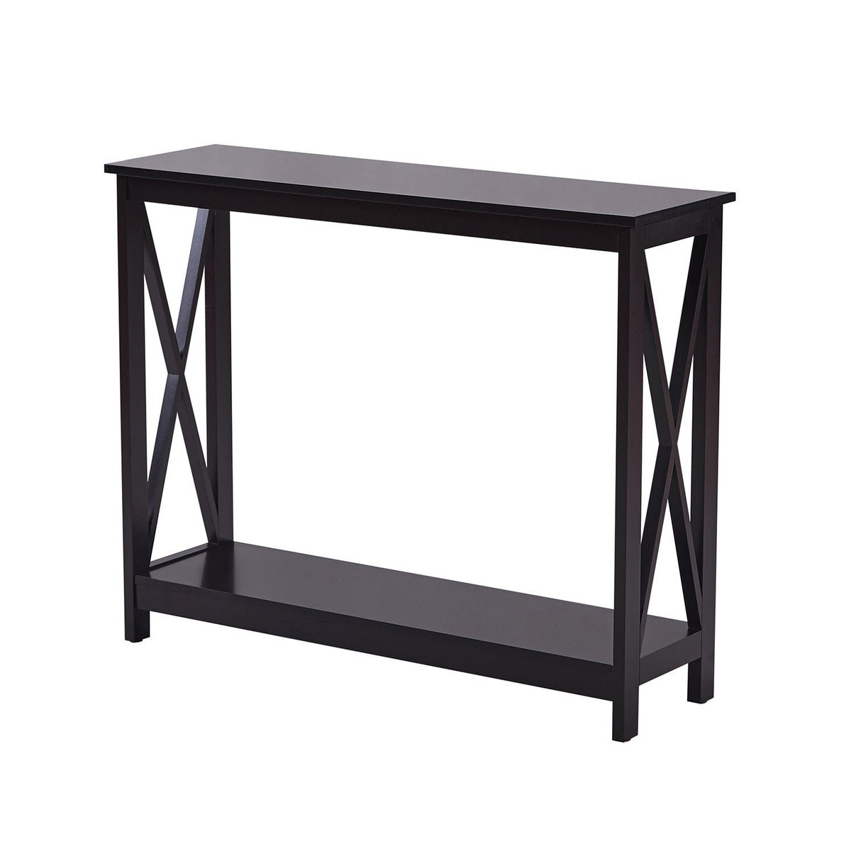 Sarantino Isla Console Table | Black | X-Frame Design | Modern Hallway Furniture