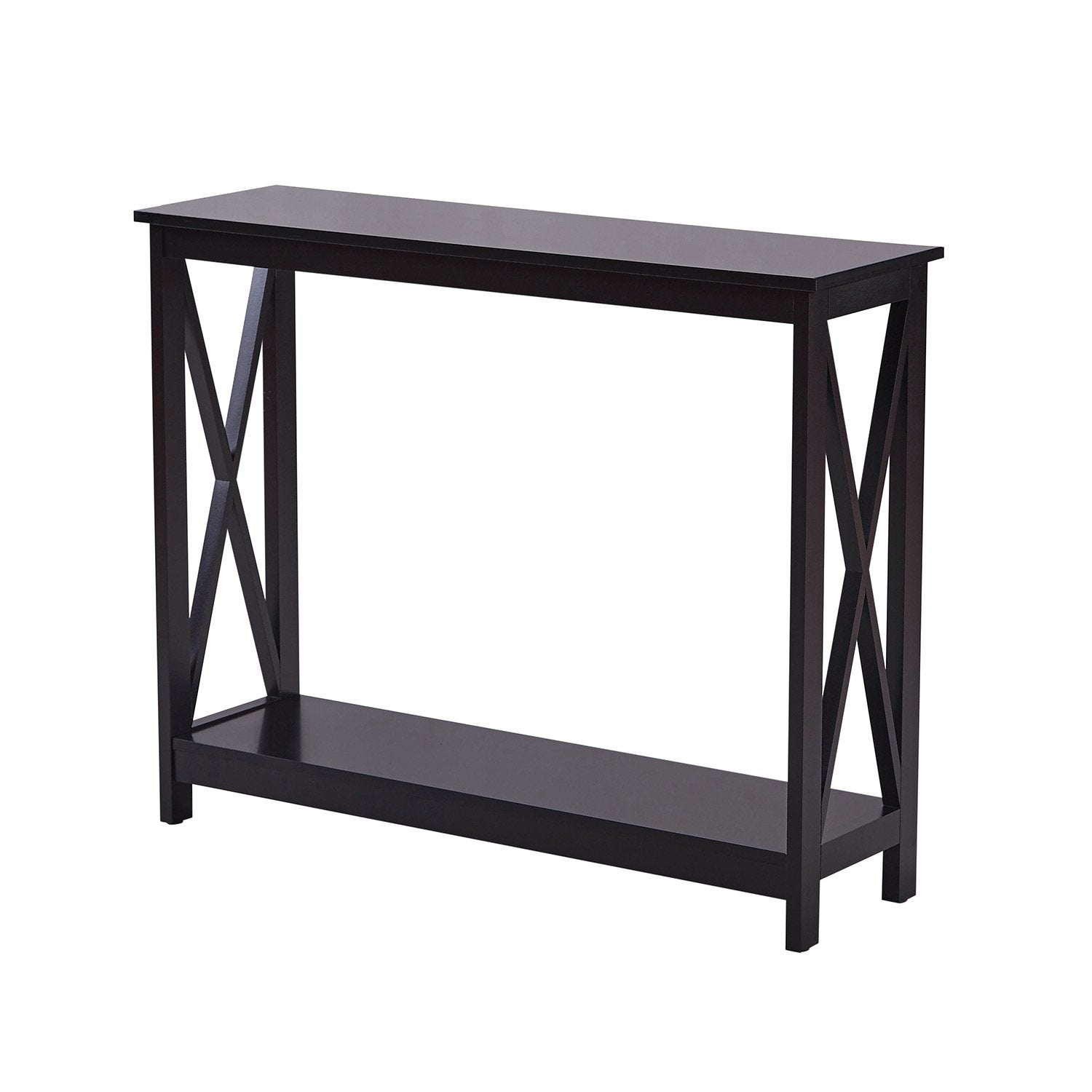 Sarantino Isla Console Table | Black | X-Frame Design | Modern Hallway Furniture