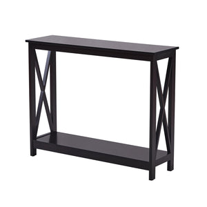 Sarantino Isla Console Table | Black | X-Frame Design | Modern Hallway Furniture