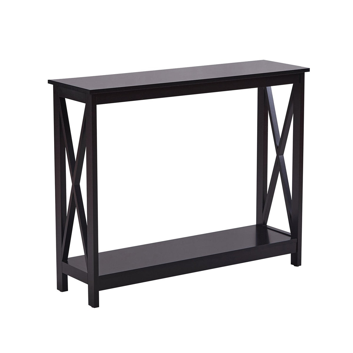 Sarantino Isla Console Table | Black | X-Frame Design | Modern Hallway Furniture