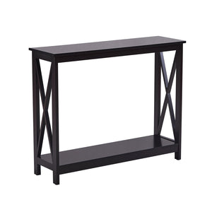 Sarantino Isla Console Table | Black | X-Frame Design | Modern Hallway Furniture