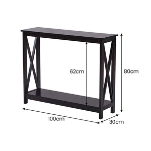 Sarantino Isla Console Table | Black | X-Frame Design | Modern Hallway Furniture