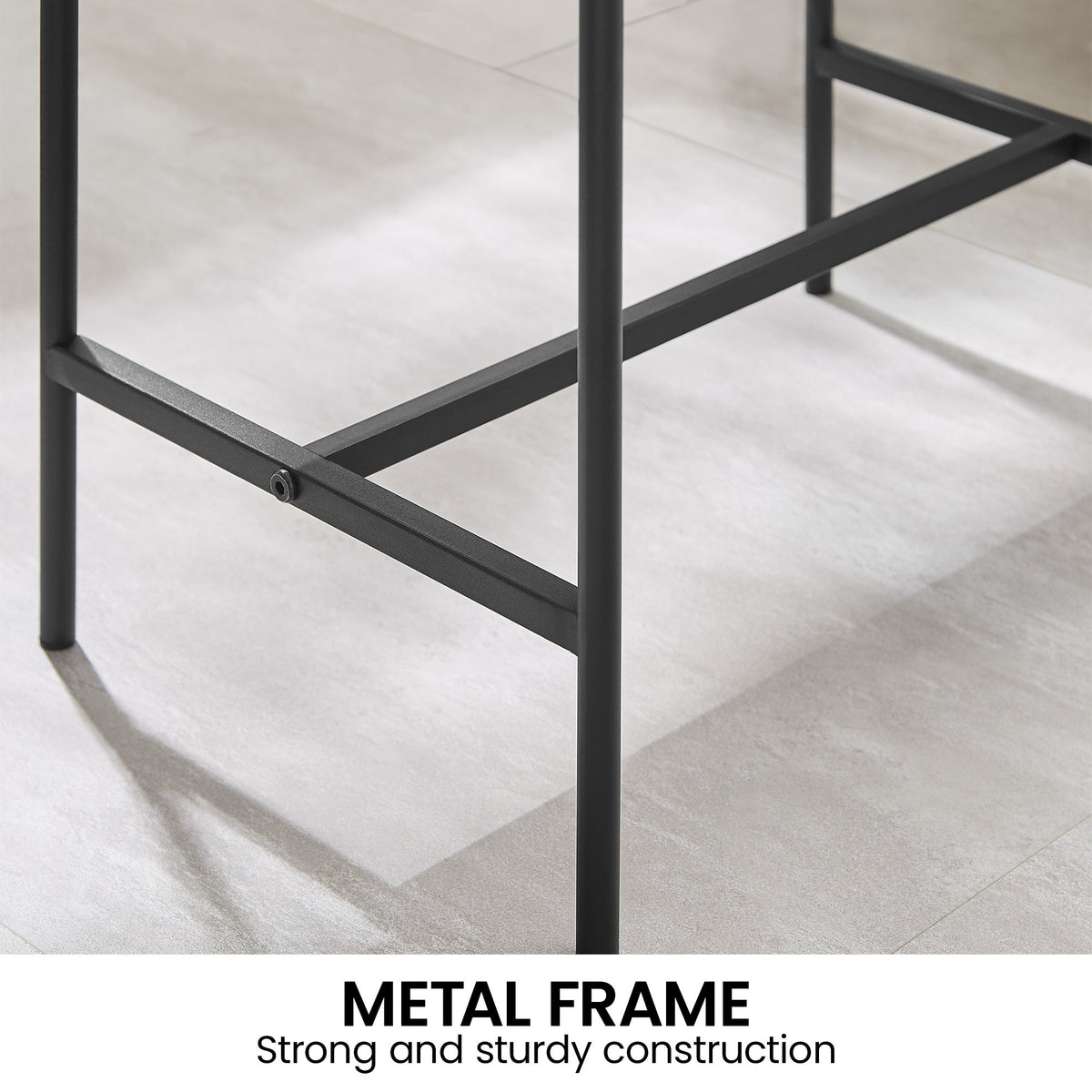 Sarantino Cecil Bedside Table | Slender Fluted Design | Black Finish