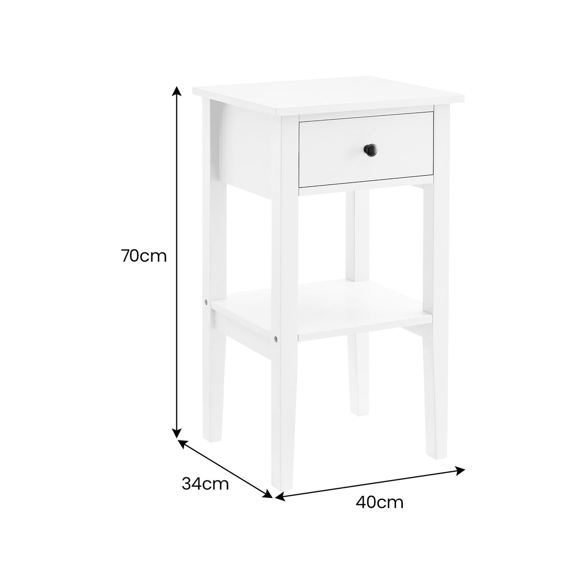 Rue Bedside Table | White