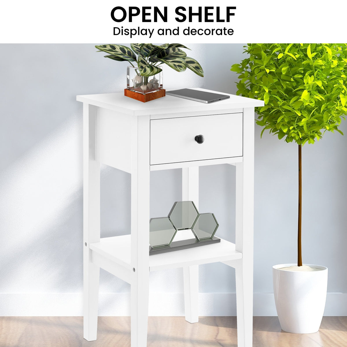 Rue Bedside Table | White