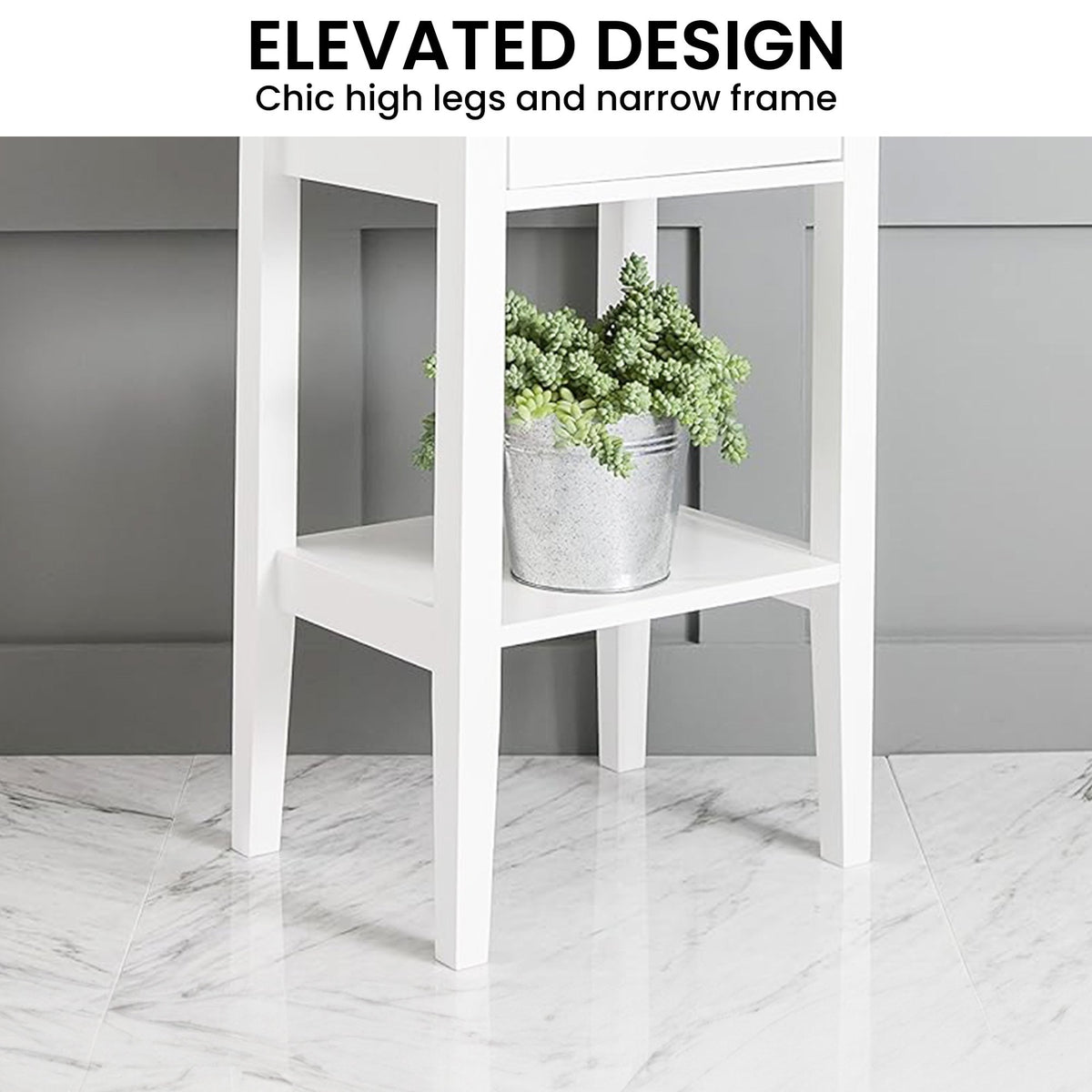 Rue Bedside Table | White