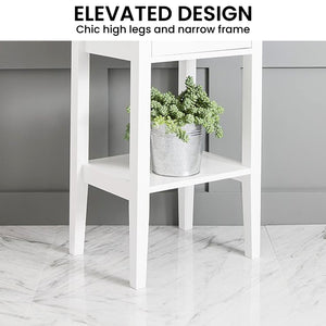 Rue Bedside Table | White