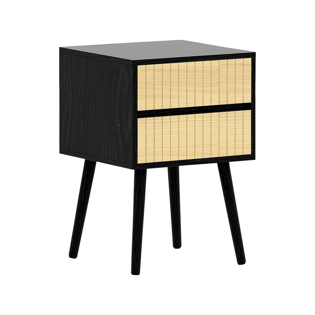 Ivan Bedside Table | Night Stand | Black/Natural