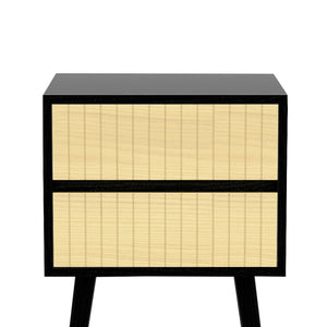 Ivan Bedside Table | Night Stand | Black/Natural