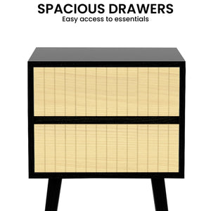 Ivan Bedside Table | Night Stand | Black/Natural