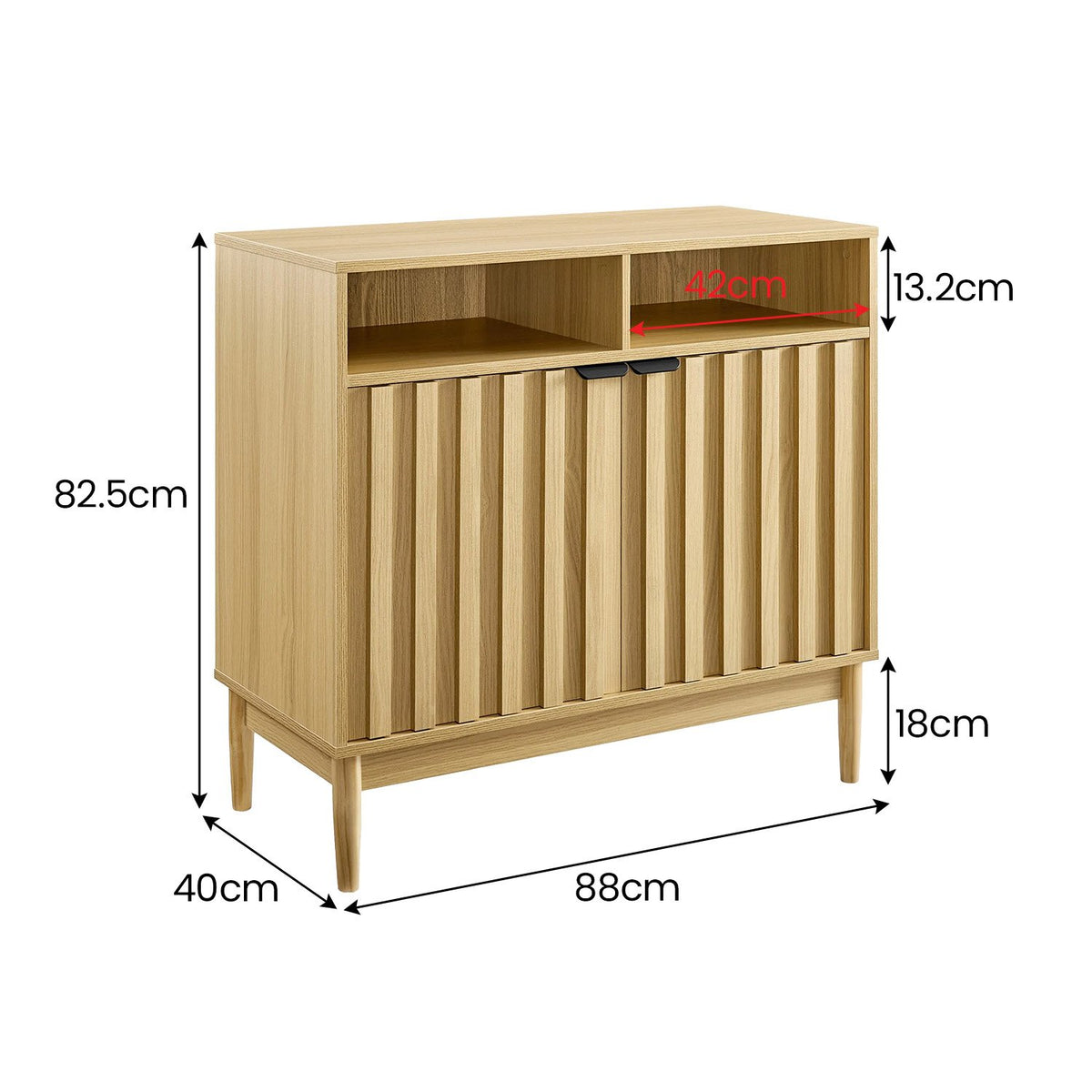 Sarantino Eleni 2-Door Sideboard | Natural Finish | Buffet Hallway Cabinet Storage Console