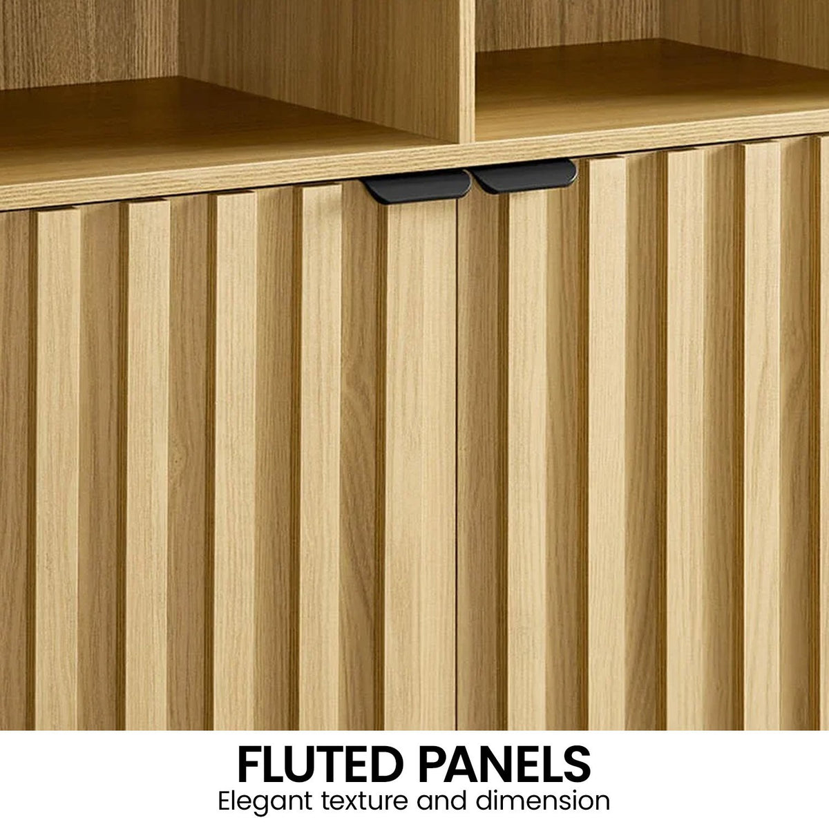 Sarantino Eleni 2-Door Sideboard | Natural Finish | Buffet Hallway Cabinet Storage Console