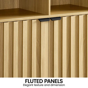 Sarantino Eleni 2-Door Sideboard | Natural Finish | Buffet Hallway Cabinet Storage Console
