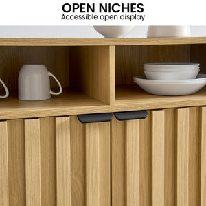 Sarantino Eleni 2-Door Sideboard | Natural Finish | Buffet Hallway Cabinet Storage Console