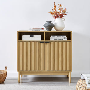 Sarantino Eleni 2-Door Sideboard | Natural Finish | Buffet Hallway Cabinet Storage Console