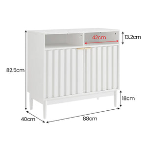 Sarantino Eleni 2-Door Sideboard | White | Buffet Hallway Cabinet Storage Console