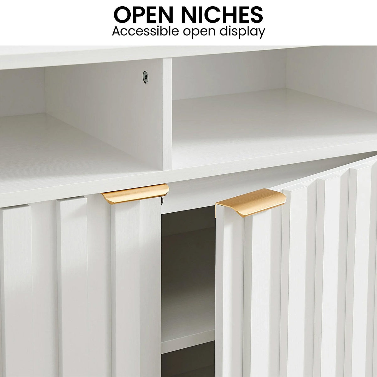 Sarantino Eleni 2-Door Sideboard | White | Buffet Hallway Cabinet Storage Console