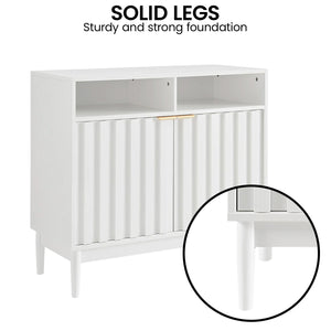 Sarantino Eleni 2-Door Sideboard | White | Buffet Hallway Cabinet Storage Console